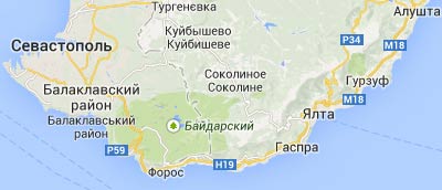 Карта юга Крыма