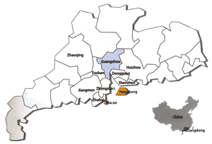 Карта провинции Гуандун