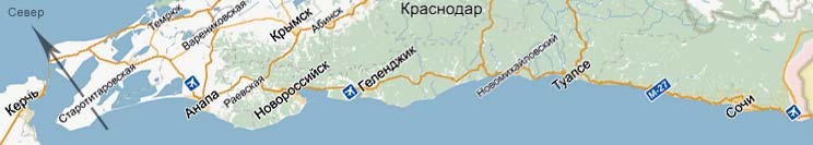 Карта курортов  на Черном море